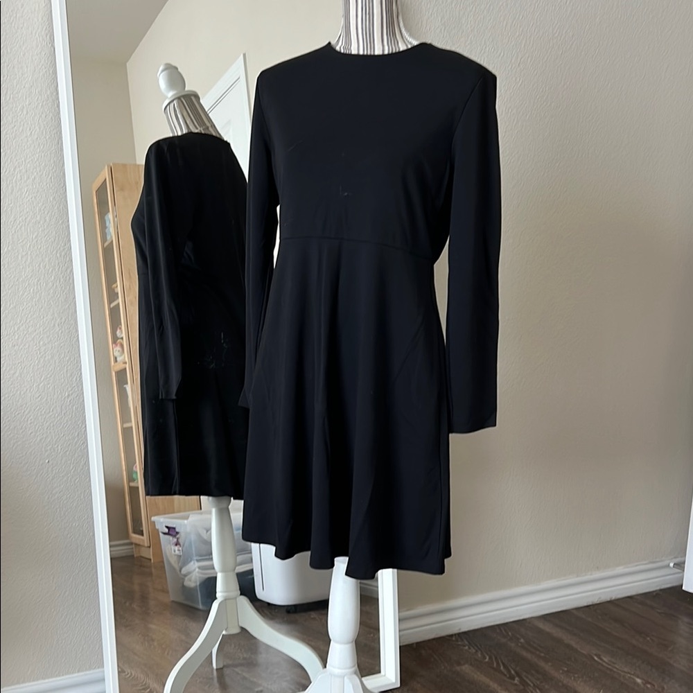 Elegant Black Long-Sleeve Dress
